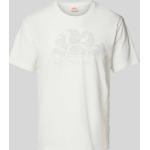 Offwhitefarbene Unifarbene SUNDEK T-Shirts aus Baumwolle für Herren Größe M 