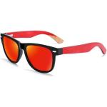 Rote Sonnenbrillen polarisiert aus Holz für Herren 