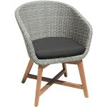 Anthrazitfarbene Moderne Sunfun Polyrattan Sessel aus Akazie Breite 50-100cm 