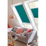 Petrolfarbene Moderne Sunlines Dachfensterplissees aus Textil lichtdurchlässig 