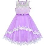Violette Elegante Sunny Fashion Midi Kinderfestkleider aus Baumwolle für Mädchen Größe 146 für den für den Winter 