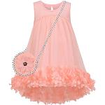 Pinke Blumenmuster Ärmellose Sunny Fashion Midi Kinderfestkleider für Mädchen Größe 134 