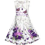 Sunny Fashion Mädchen Kleid Lila Schmetterling Blume Trägerkleid Party Gr. 110, Size: 6