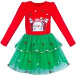 Rote Langärmelige Sunny Fashion Midi Kinderkleider Handwäsche für Mädchen Größe 122 