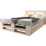 Betten mit Bettkasten aus Massivholz mit Schublade 200x200 