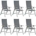 Silberne Sonnenpartner Gartenstühle & Balkonstühle aus Polyrattan Breite 50-100cm, Höhe 100-150cm, Tiefe 50-100cm 6-teilig 