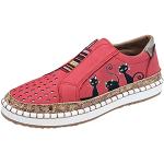 Rote Trailrunning Schuhe mit Klettverschluss aus Leder leicht für Damen Größe 39 