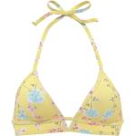 Gelbe Blumenmuster Triangel-Tops aus Jersey ohne Bügel für Damen Übergrößen 1-teilig 