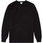 Reduzierte Schwarze Unifarbene Langärmelige Sunspel Herrensweatshirts aus Wolle Größe L für den für den Winter 