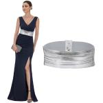 Reduzierte Silberne Geflochtene Elegante Taillengürtel aus Leder für Damen Länge 95 zur Hochzeit 