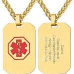 Goldene Militär Goldketten mit Anhänger mit Tiermotiv aus Gold personalisiert für Herren 