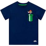Blaue Super Mario Mario Kinder T-Shirts für Jungen Größe 134 