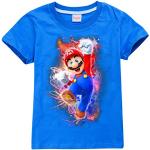 Blaue Kurzärmelige Super Mario Yoshi Kindersweatshirts aus Baumwolle für Jungen für den für den Sommer 