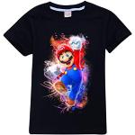 Schwarze Kurzärmelige Super Mario Yoshi Kindersweatshirts aus Baumwolle für Jungen für den für den Sommer 