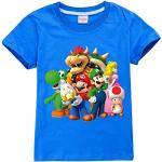 Blaue Kurzärmelige Super Mario Yoshi Kinder T-Shirts aus Baumwolle für Jungen für den für den Sommer 