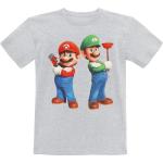 Graue Super Mario Rundhals-Ausschnitt Kinder T-Shirts für Babys 