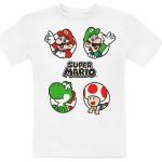 Weiße Super Mario Mario Rundhals-Ausschnitt Kinder T-Shirts Größe 140 