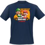 Blaue Super Mario Mario Rundhals-Ausschnitt T-Shirts für Herren Größe L 