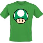 Grüne Super Mario Mario Pilz Rundhals-Ausschnitt T-Shirts für Herren Größe XL 