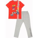 Rote Melierte Super Mario Mario Kinderschlafanzüge & Kinderpyjamas aus Baumwolle für Mädchen Größe 140 