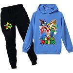 Super Mario Hoodie Cartoon Spiel Baby Mädchen Jungen Freizeit Kleidung Sets Kinder Sweatshirt Nachtwäsche Pyjamas Kleidung 2-12Y, blau (1), 146