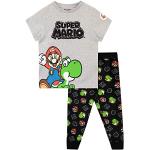 Graue Super Mario Kinderschlafanzüge & Kinderpyjamas für Jungen Größe 128 