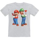 Graue Super Mario Rundhals-Ausschnitt Kinder T-Shirts für Babys Größe 116 