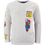 Weiße Motiv Langärmelige Super Mario Mario Longsleeves für Kinder & Kinderlangarmshirts aus Baumwolle trocknergeeignet Größe 110 