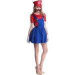 Rote Super Mario Luigi Cosplay-Kostüme für Damen Größe XS 