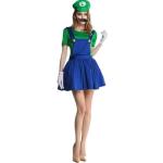 Grüne Super Mario Luigi Cosplay-Kostüme für Damen Größe L 