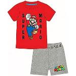 Rote Super Mario Mario Kurze Kinderschlafanzüge aus Jersey für Jungen Größe 140 