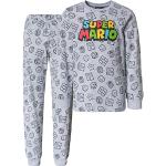 Reduzierte Graue Super Mario Mario Lange Kinderschlafanzüge für Jungen Größe 152 
