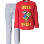 Reduzierte Rote Super Mario Mario Lange Kinderschlafanzüge für Jungen Größe 152 