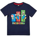Dunkelblaue Super Mario Rundhals-Ausschnitt Kinder T-Shirts Größe 128 