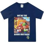 Marineblaue Super Mario Mario Kinder T-Shirts aus Baumwolle für Jungen Größe 116 