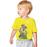 Gelbe Kurzärmelige Super Mario Yoshi Rundhals-Ausschnitt Kinder T-Shirts aus Baumwolle für Jungen 