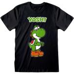 Schwarze Unifarbene Super Mario Yoshi T-Shirts für Herren 