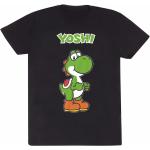 Schwarze Super Mario Yoshi Kinder T-Shirts aus Baumwolle 