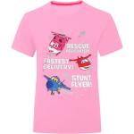 Pinke Kurzärmelige Super Wings Kinder T-Shirts mit Glitzer aus Baumwolle Größe 116 