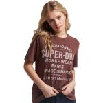 Braune Superdry T-Shirts für Damen Größe S 
