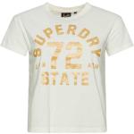 Weiße Superdry T-Shirts für Damen Größe M 