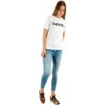 Reduzierte Weiße Superdry T-Shirts für Damen Größe L 