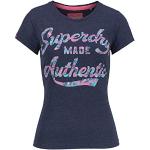 Dunkelblaue Superdry T-Shirts für Damen Größe XS 