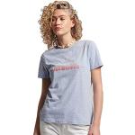 Blaue Melierte Vintage Superdry Rodeo T-Shirts für Damen Größe M 