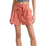 Pinke Superdry Desert Paperbag-Shorts für Damen Größe L 