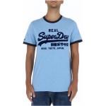 Reduzierte Hellblaue Kurzärmelige Superdry T-Shirts für Herren Größe 3 XL 