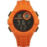 Orange Superdry Quarz Herrenarmbanduhren aus Silikon mit Chronograph-Zifferblatt mit Kunststoff-Uhrenglas mit Silikonarmband 