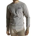 Superdry Herren Orange Label Interest Sweatshirt mit Rundhalsausschnitt Grau Gesprenkelt Und Strukturiert XXL