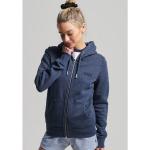 Blaue Sportliche Superdry Zip Hoodies & Sweatjacken mit Reißverschluss mit Kapuze für Damen Größe XS 