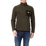 Superdry Mens B Trail Polar Fleece POP Over Hooded Sweatshirt, Surplus Goods Olive, M